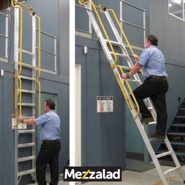 Mezzalad mezzanine ladder in Action Mezzalad mezzanine ladder in Action